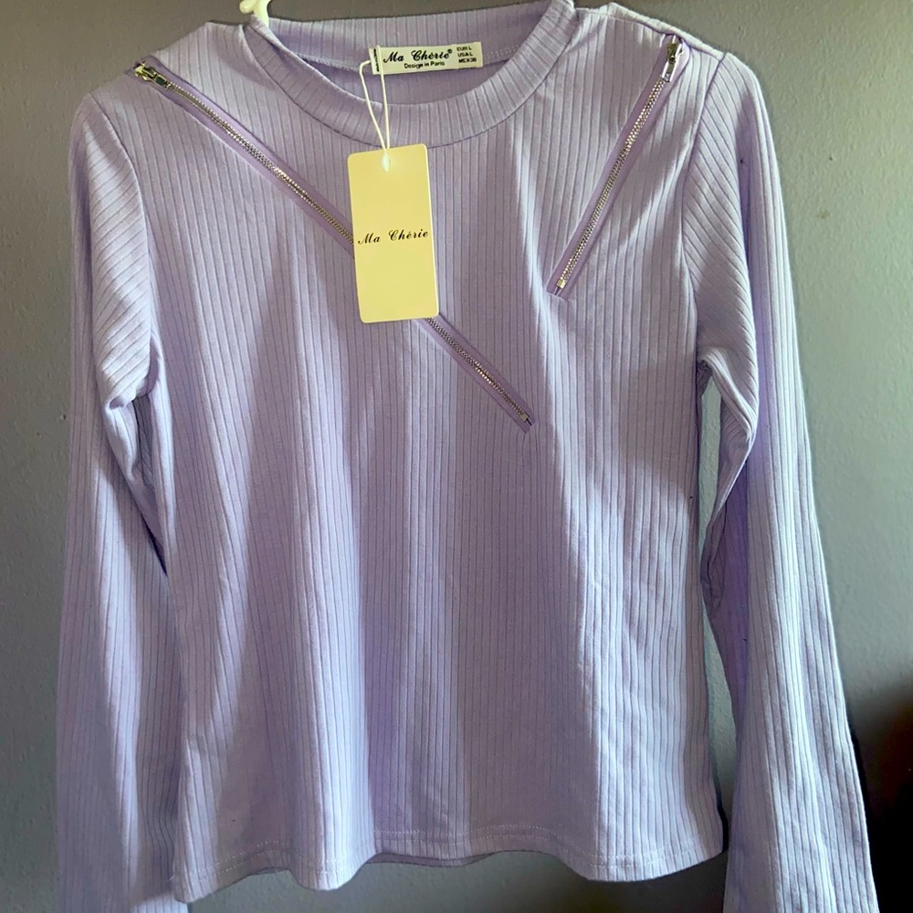 NWT Here's To U Long Sleeve Cut Out Top